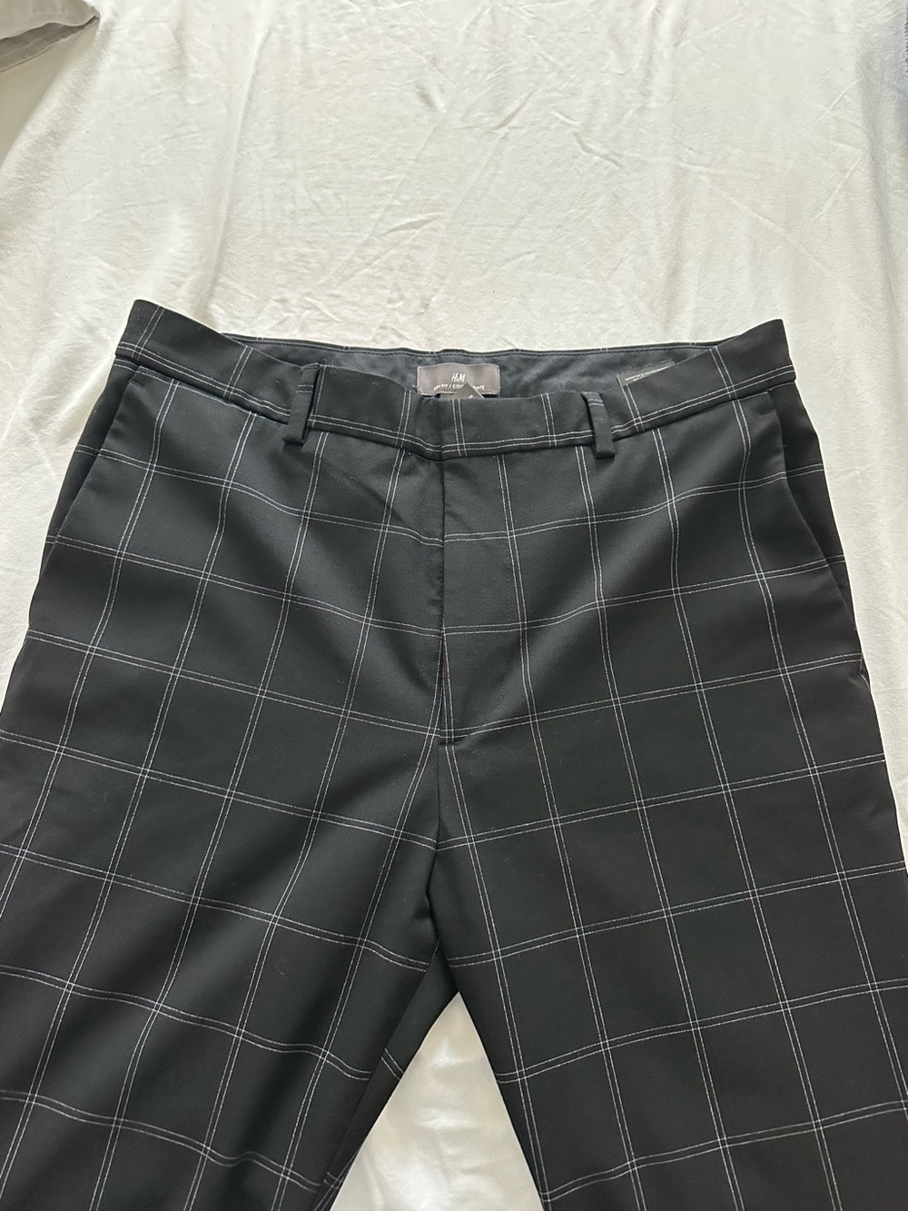 H&M Black Windowpane Dress Pants